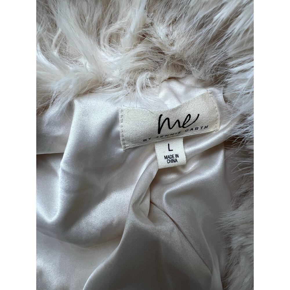 QVC Me by Jennie Garth Faux Fur Coat IVORY NWOT SIZE L - Picture 5 of 8